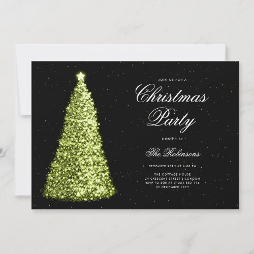 Elegant Green Christmas Tree Invite Program Menu