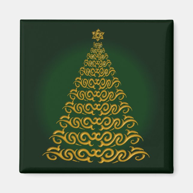 Elegant Green  Christmas Tree Magnet (Front)