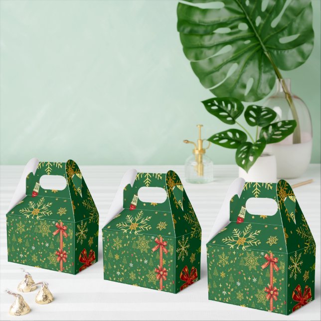 Elegant Green Christmas V2 Favor Boxes (Multiple)
