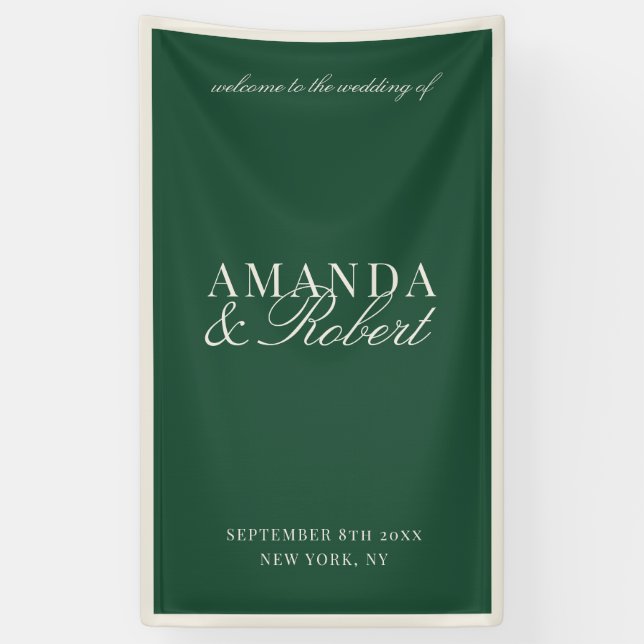 Elegant Green Classy Welcome Wedding Banner (Vertical)