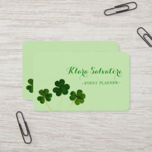 Elegant Green Clover St.Patrick Business Card