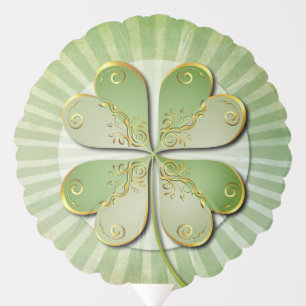 Elegant Green Clover St. Patrick's Day Party Balloon