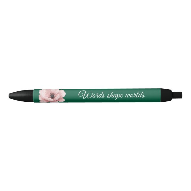 Elegant Green Colour Pen With Pink Flower (Front)