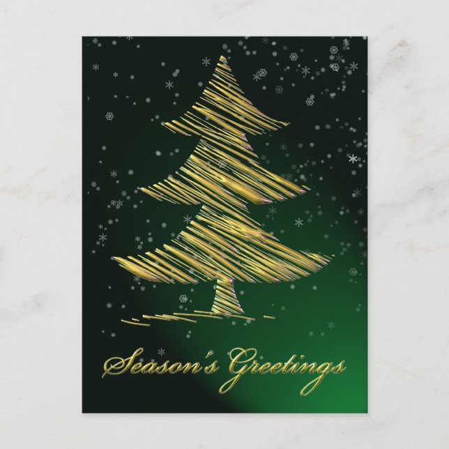 elegant green Corporate Greeting PostCards (Front)