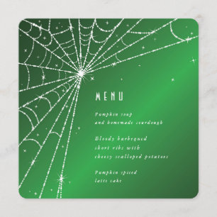 Elegant Green Diamond Spider Web Square/Round Menu