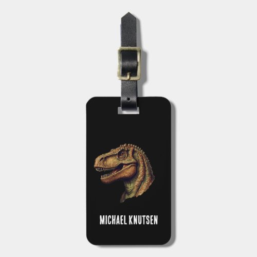 Elegant Green Dinosaur T_Rex Tyrannosaurus travel  Luggage Tag