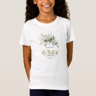 Elegant green eucalyptus gold letter baby shower T-Shirt