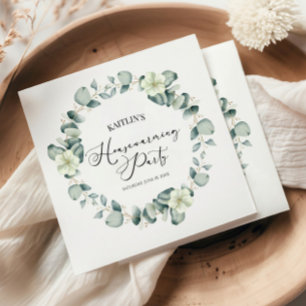 Elegant Green Eucalyptus Housewarming Party Napkins
