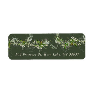 Elegant Green Eucalyptus Wedding Envelope Label