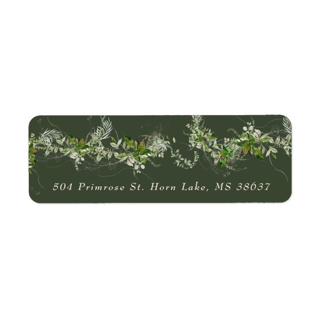 Elegant Green Eucalyptus Wedding Envelope Label (Front)