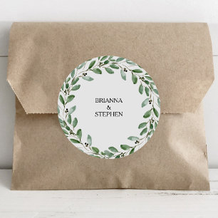 Elegant Green Eucalyptus Wedding Envelope Seals