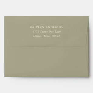 Elegant Green Fall Baby Shower Invitation Envelope