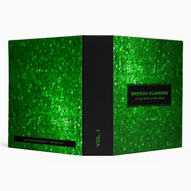 Elegant Green Faux Glitter Binder (Background)