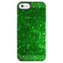 Elegant Green Faux Glitter & Sparkles Clear iPhone SE/5/5s Case