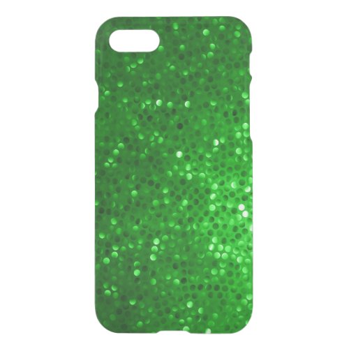 Elegant Green Faux Glitter  Sparkles iPhone SE87 Case