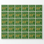 [ Thumbnail: Elegant, Green, Faux Gold 88th Birthday + Name Wrapping Paper ]