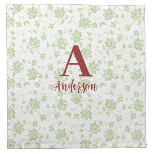 Elegant Green Fleur De Lis Pattern Simple Cloth Napkin