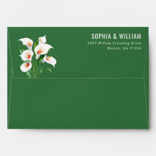 Elegant Green Floral Calla Lilies Envelope