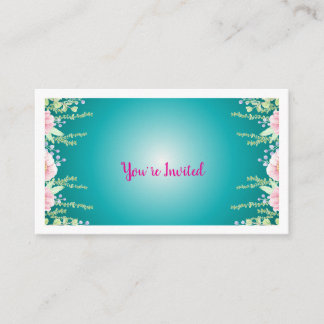 Elegant Green Floral  Enclosure Card 