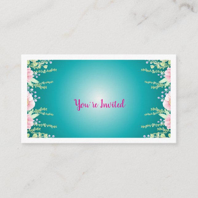 Elegant Green Floral  Enclosure Card  (Front)