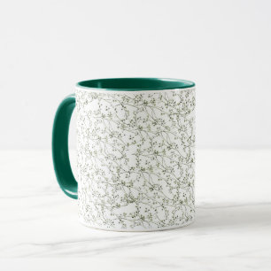 Elegant Green Floral Mug