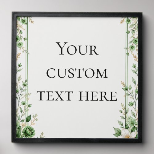 Elegant Green Floral Peel And Stick Photo Tile
