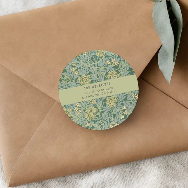 Elegant Green Floral Return Address Label (Creator Uploaded)