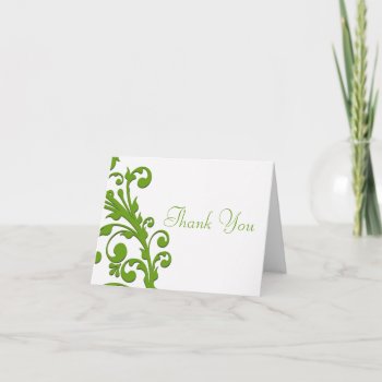 Elegant Green Floral Thank You Card by capturedbyKC at Zazzle