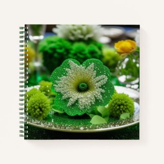 Elegant green flower with green background 