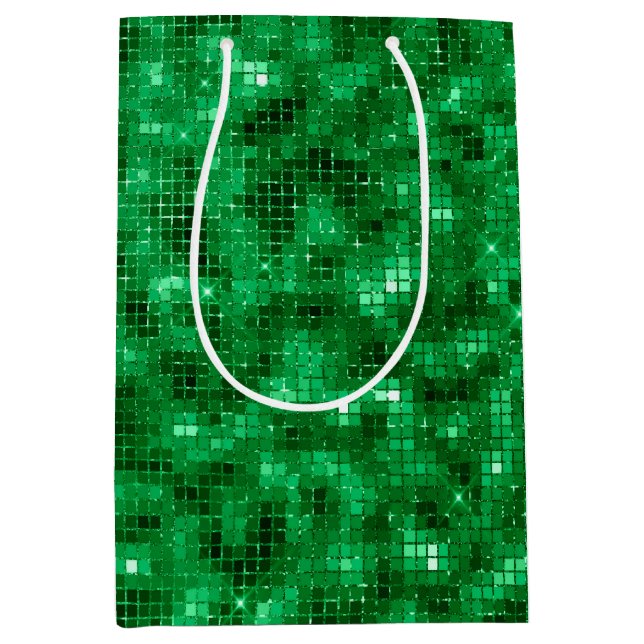 Elegant Green Foil Medium Gift Bag (Front)