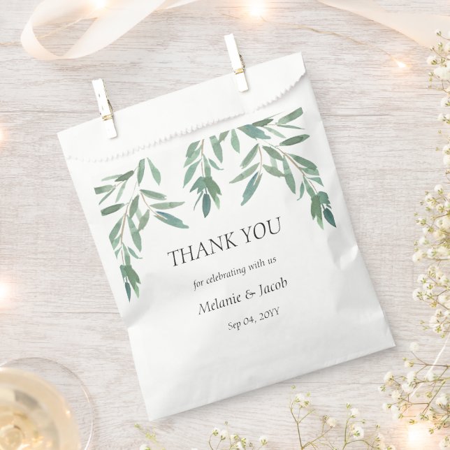 Elegant Green Foliage  Favor Bag (Clipped)