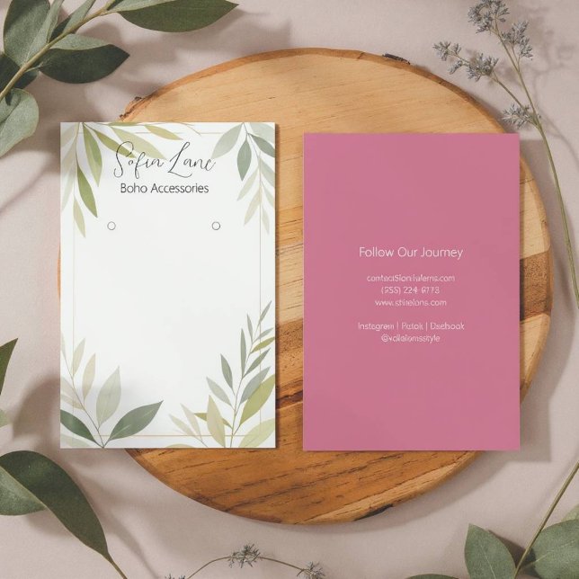 Elegant Green Foliage Jewelry Earring Display (Elegant green foliage)