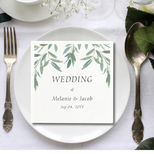Elegant Green Foliage Square  Napkins (Creator Uploaded)