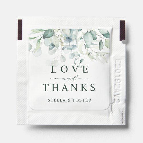 Elegant Green Foliage Wedding Thank You Hand Sanitizer Packet