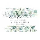 Elegant Green Foliage Wedding Welcome Sign