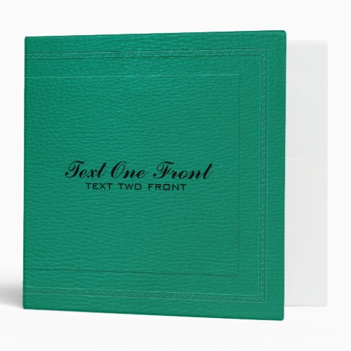 Elegant Green Fox Leather Texture Binder