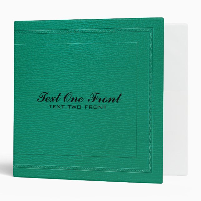 Elegant Green Fox Leather Texture Binder (Front/Inside)