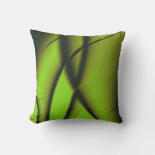 Elegant Green Fractal Design Outdoor Pillow