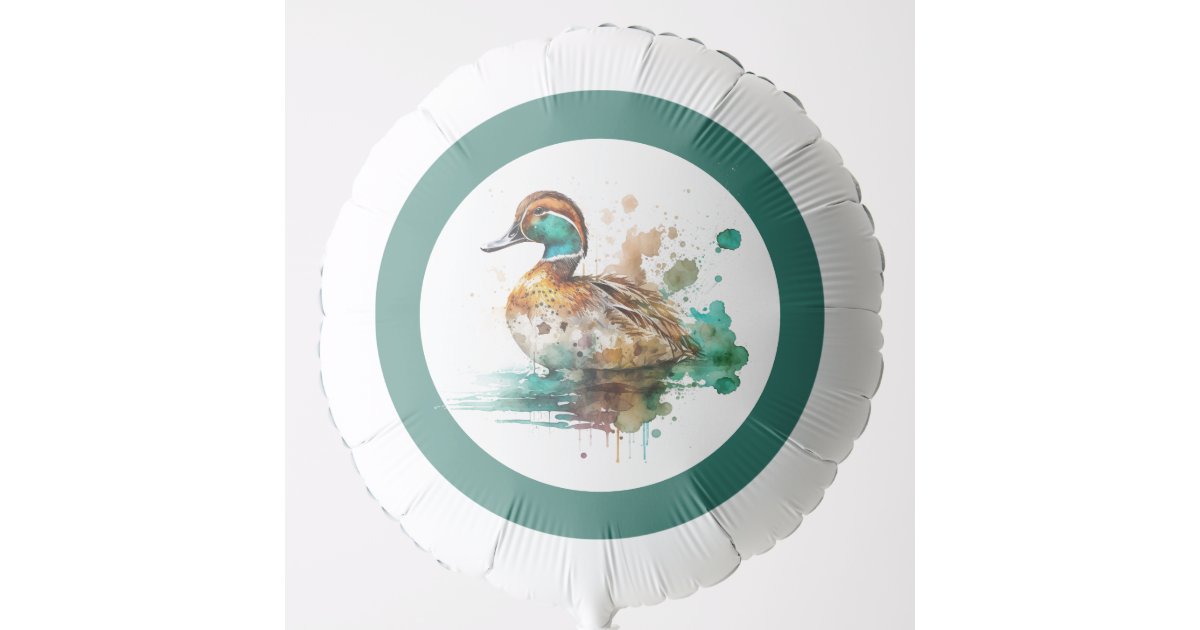Elegant Green Framed Mallard Duck Baby Shower Balloon | Zazzle