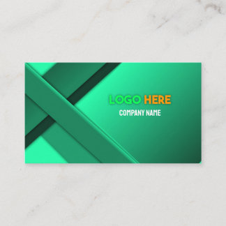 Elegant Green Geometric Business Card Professional