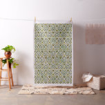 Elegant Green Geometric Cotton Twill Yardage Fabric