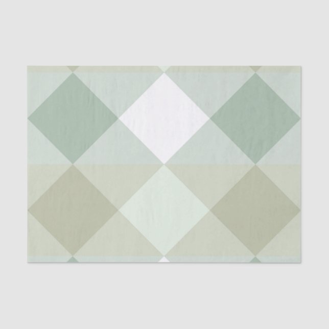 Elegant Green Geometric Diamond Pattern Decoupage Tissue Paper (Front)