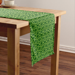  Elegant Green Geometric Patterns Short Table Runner