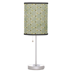 Elegant Green Geometric Print Lamp
