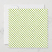 Elegant Green Gingham Pattern Baby Shower Invitation (Back)