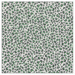 Elegant Green Glitter Black Leopard Animal Print Fabric