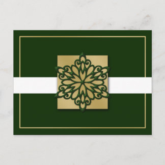 elegant green gold Corporate Holiday Greeting s Postcard