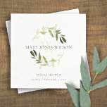 ELEGANT GREEN GOLD FOLIAGE WREATH BRIDAL SHOWER NAPKINS<br><div class="desc">For any further customisation or any other matching items,  please feel free to contact me at yellowfebstudio@gmail.com</div>