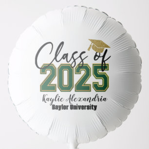 Elegant Green & Gold Graduation Balloon