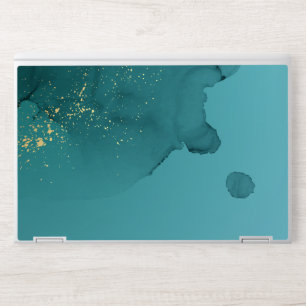 Elegant Green & Gold Marble HP Laptop Skin